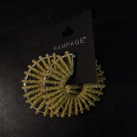 New Rampage Yellow Beaded Hoops - Picture 1 of 2